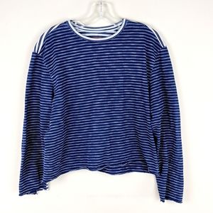 Slvar | Blue White Block Striped Tee-E93P